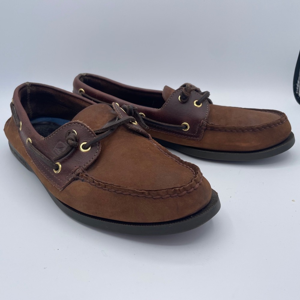 Sperry Top-Sider Good Boat Shoe Mens 9 M Brown Leather 2-Eye Moccasin